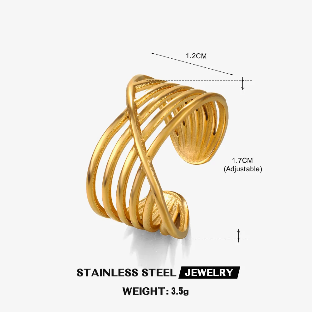 Abstract Open Rings Daily Jewelry For Women Simple Geometric Irregular Lines Open Rings Daily Accessories Mothers Day Gift