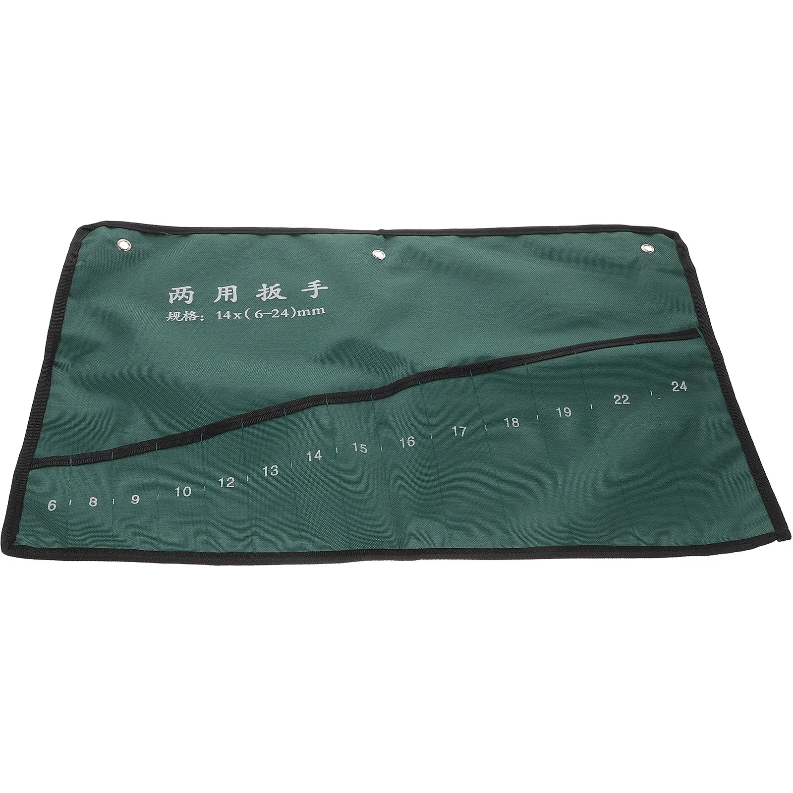 Canvas Roll Up Tools Storage Bag 14-Pocket Spanner Wrench Organizer Pouch Dual-Purpose Wrench Storage Bag(Random pattern)