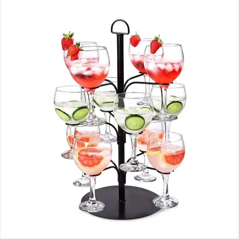 Cocktail Glass Tree Display Stand for 16 Glasses