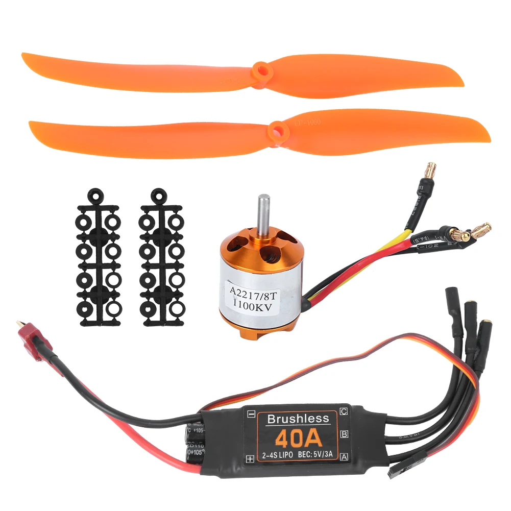 A2217 1100KV Brushless Motor 40A ESC SG90 9G Micro Servo 1060 Propeller for RC Plane