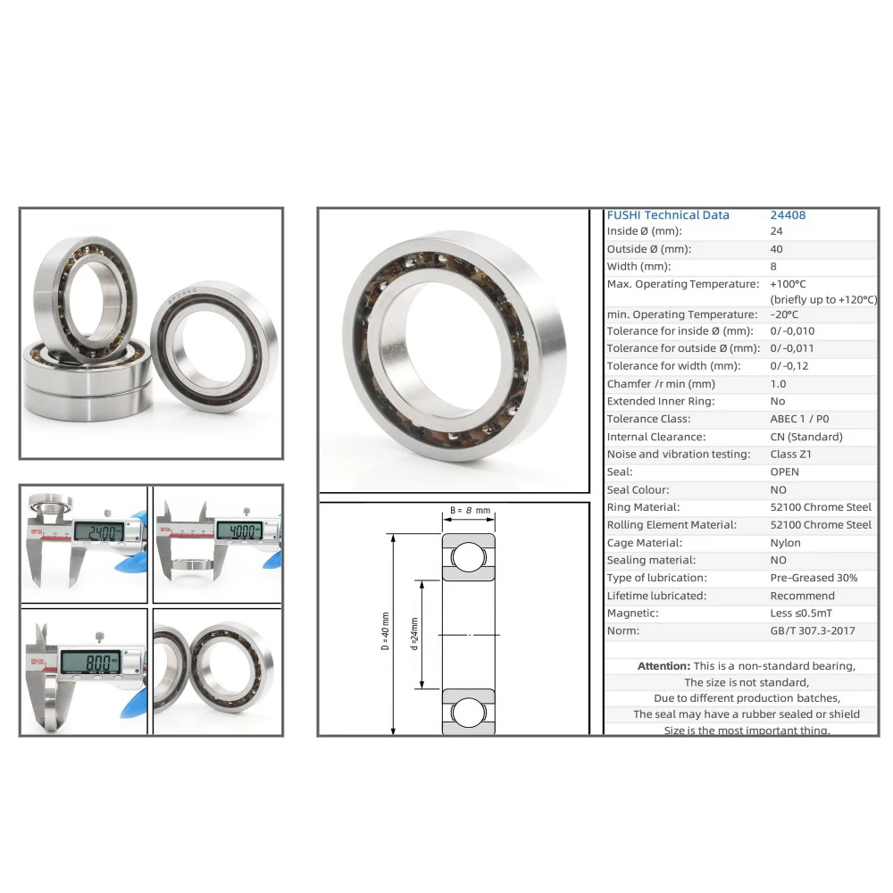 

4 шт. 24408 открытые нестандартные шарикоподшипники 24x40x8 мм подшипник для велосипедной ступицы Fulcrum передние и задние ступицы колеса 24408
