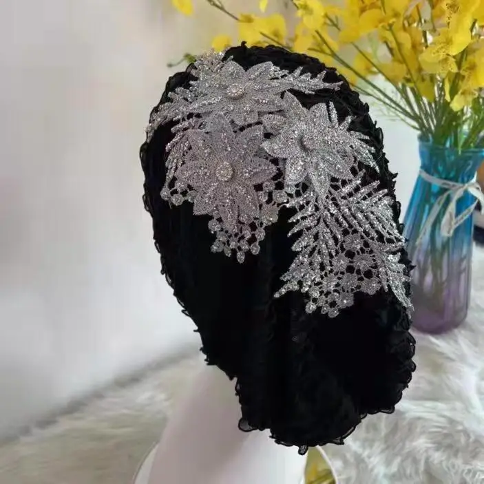 

New Fashion Flower Women Turban Cap Female Hair Loss Bonnet Ready To Wear Muslim Headscarf Hijab Chemo Caps Headwear Accessories