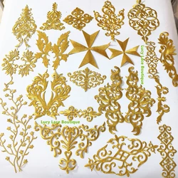 2024 HOT parches termoadhesivos ropa Iron On stickers Patches for Clothing Patch Thermocollants Gold Silvery European