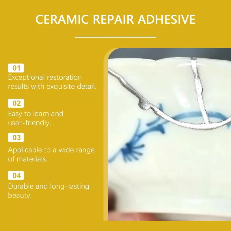 Repair Cracking Ceramics Glass Complete Set Tools DIY Broken Bowls Plates/Flower Pot  Artistic Texture Bonding Repair Tool Set