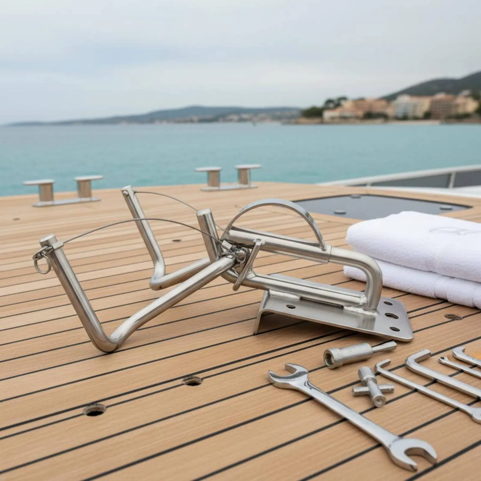 Boat Hinge Bracket Set Corrosion Resistant Marine Support Bracket Kit Stainless Steel Boat Mount Easy Installation for Dock Use