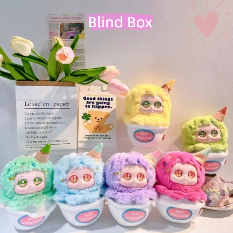 

Xivo Sweet Party Series, плюшевая слепая коробка, мультяшная милая кукла-конус с мороженым, украшение для рабочего стола, загадочная подарочная коробка