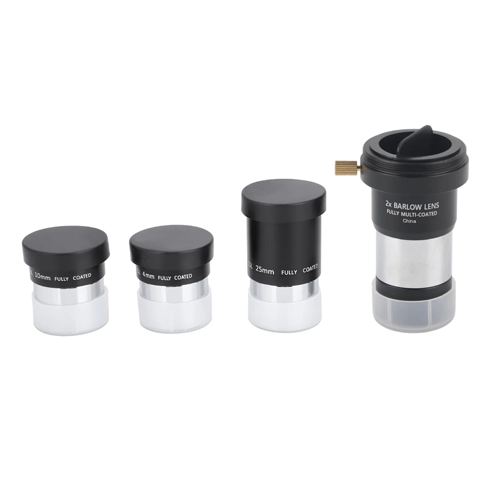 

1.25" Plossl Telescope Eyepiece Set 4/10/25mm 2X Barlow Lens Kit for Astronomy new Astronomical telescope accessories