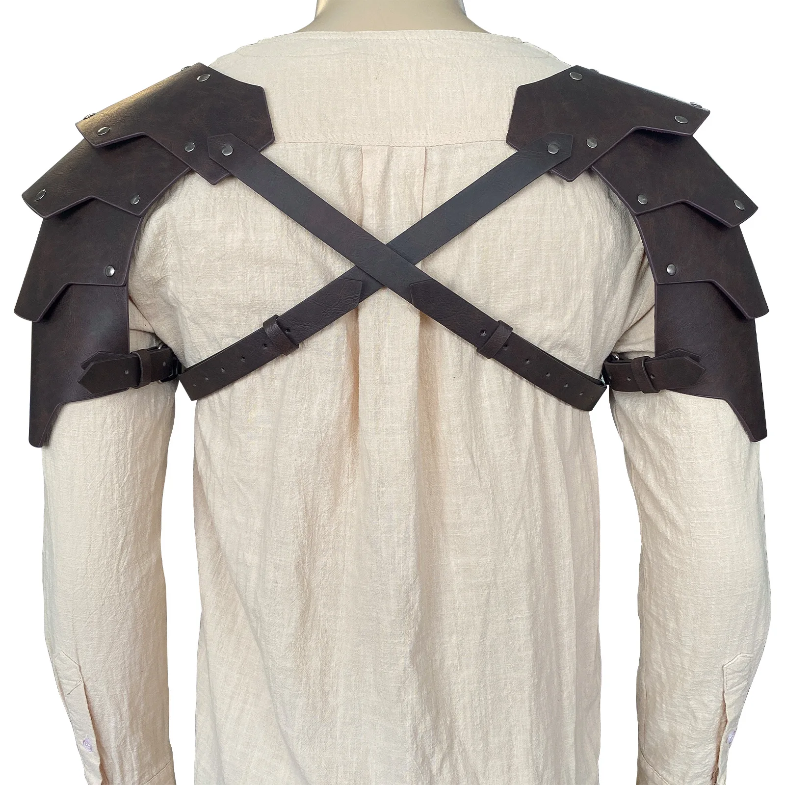 ชุดเกราะนักรบยุคกลาง 4 ชั้น สไตล์สตีมพังก์ ไวกิ้ง กอธิค อัศวิน คอสเพลย์  แผ่นเกราะหนัง อุปกรณ์เสริม