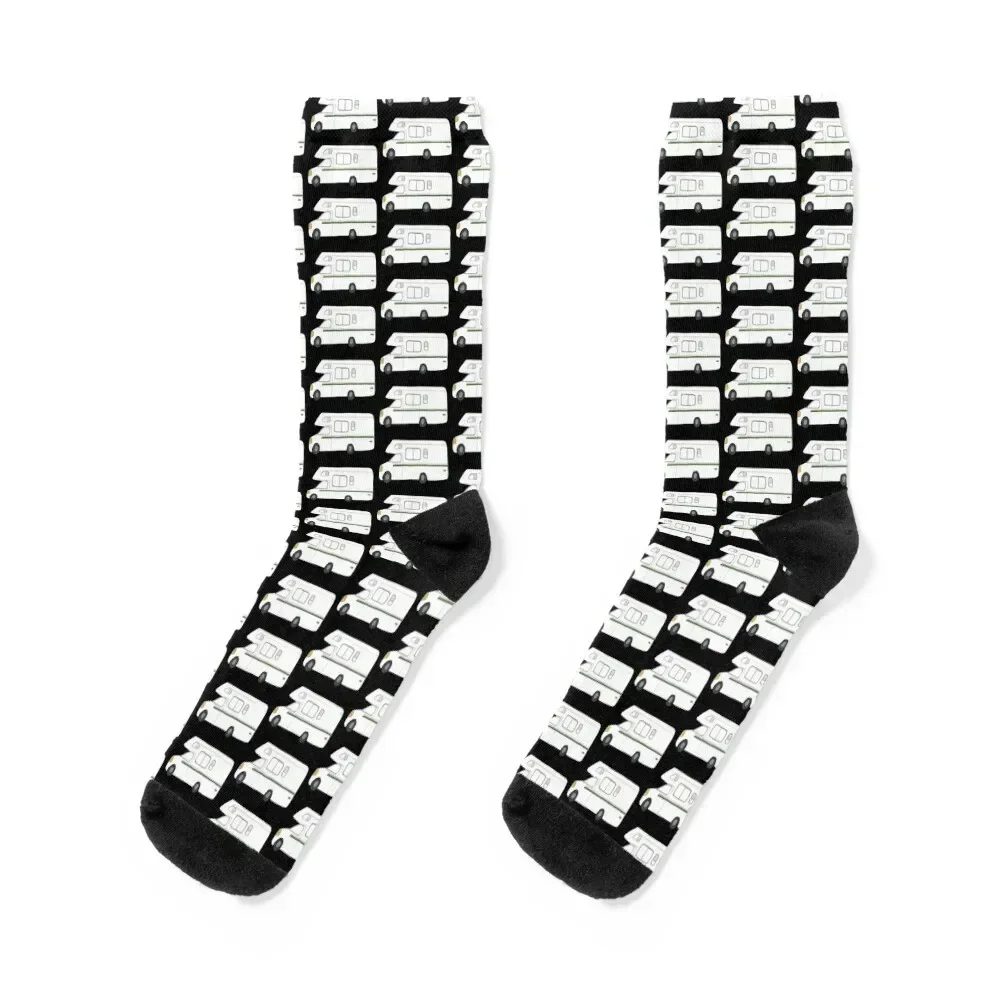 

Retro RV Motorhome Camper - black background Socks gifts sports stockings New year's Socks Women's Men's