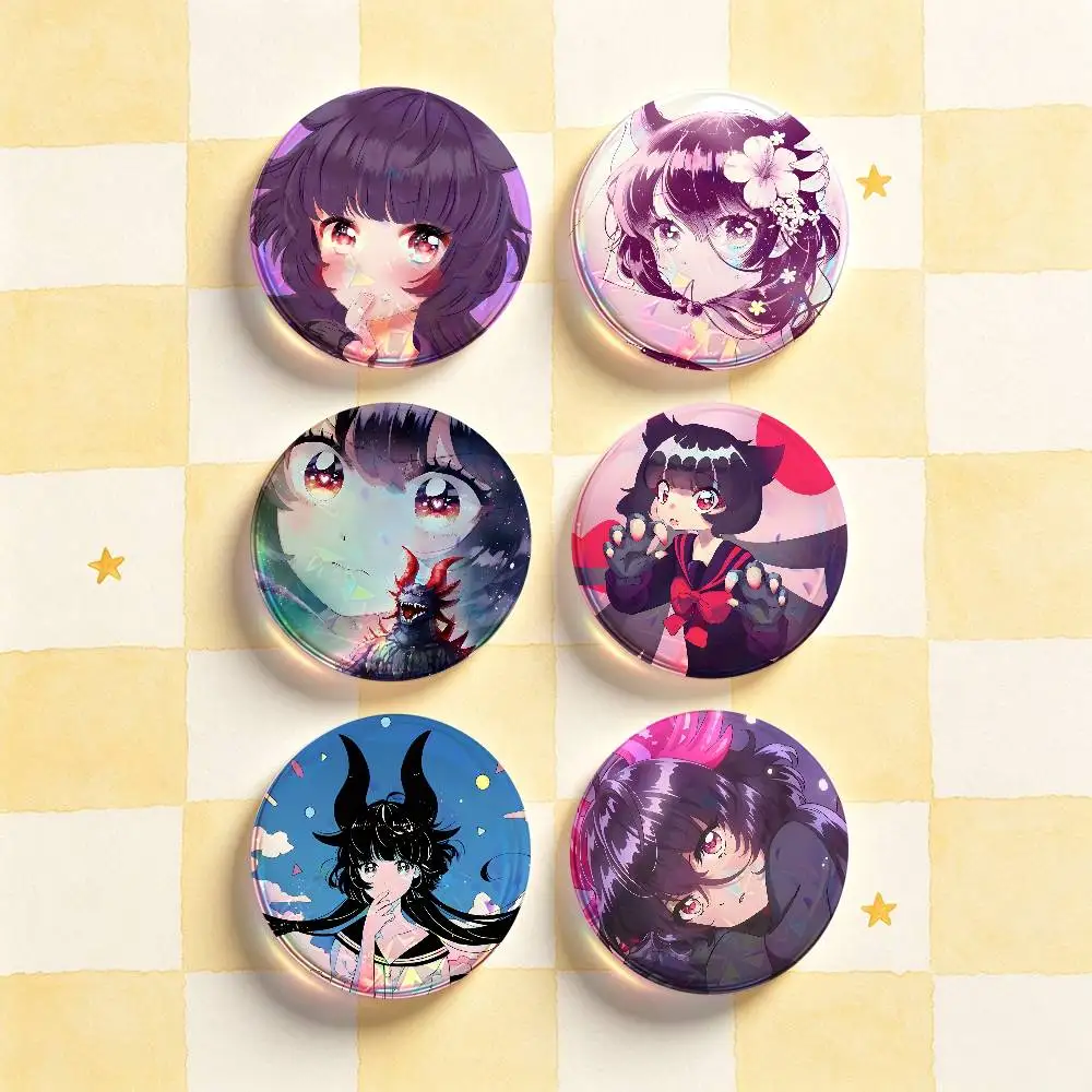 K-Kuro Akaishi Kaiju Girl Caramelise Custom Badges 75mm 44mm 25mm 32mm 58mm Hat Backpack Accessories Toys Collect Gifts Large