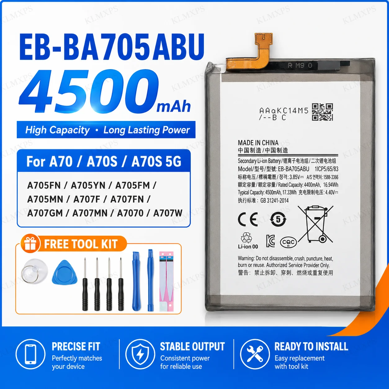 Replacement Phone Battery EB-BA530ABE EB-BA705ABU EB-BA750ABU EB-BN972ABU For Samsung Galaxy A8 2018 A530 SM-A530F A70 A705