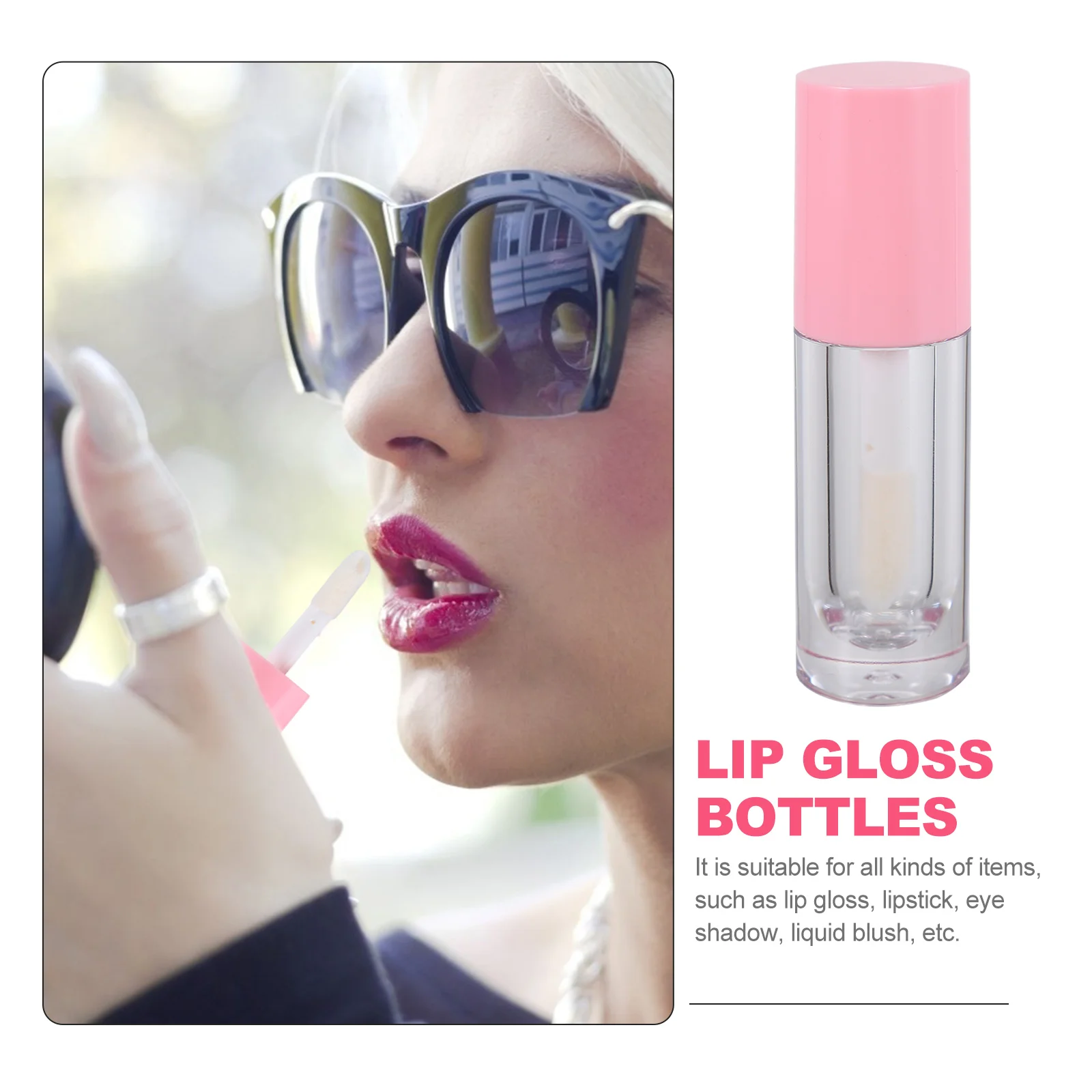

10pcs 6Ml Transparent Lip Gloss Tubes Portable Bottles Brush Head Fine Workmanship Leak-Proof Durable Safe Material Diy