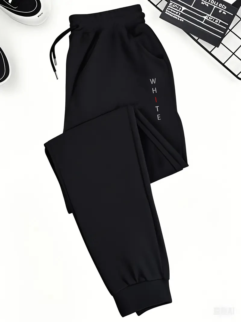 

Cotton Sweatpants Men's Versatile Loose Elastic Straight Leg Casual Sports Trousers with Zipper kets Faionable Urba