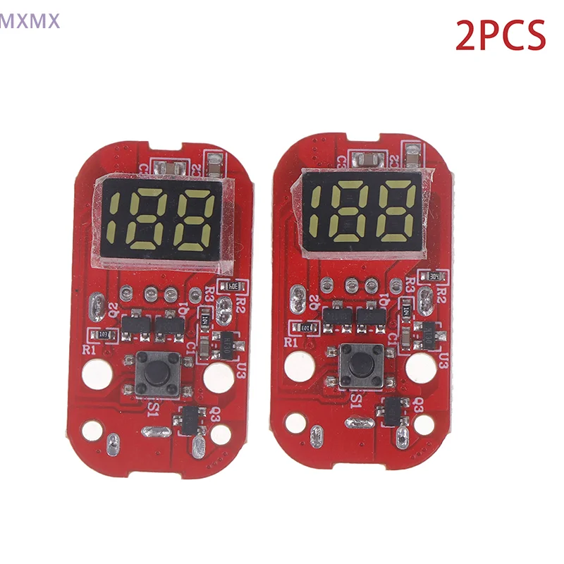 Placa de controlador PCB de pantalla de potencia 0-100, 2 uds., para linterna, luz de pesca, carga tipo C, piezas de reparación de faros DIY