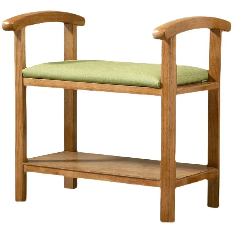 

Solid wood changing stool, bench stool can sit, home entrance rack, multi-layer shoe changing stool