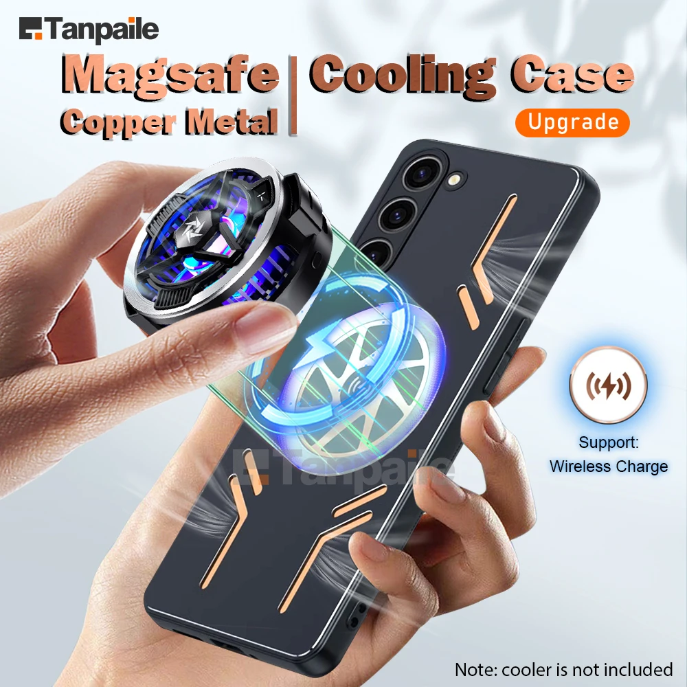 Magsafe Wireless Charge Cooling Case For Samsung S24 S23 S22 S21 + Plus Ultra Shockproof Copper Metal Heat Dissipation Cover