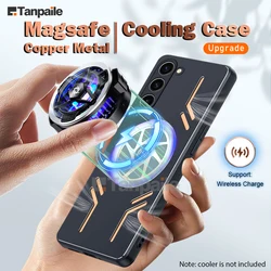 Magnetic Wireless Charge Cooling Case For Samsung S24 S23 S22 S21 + Plus Ultra Shockproof Copper Metal Heat Dissipation Cover