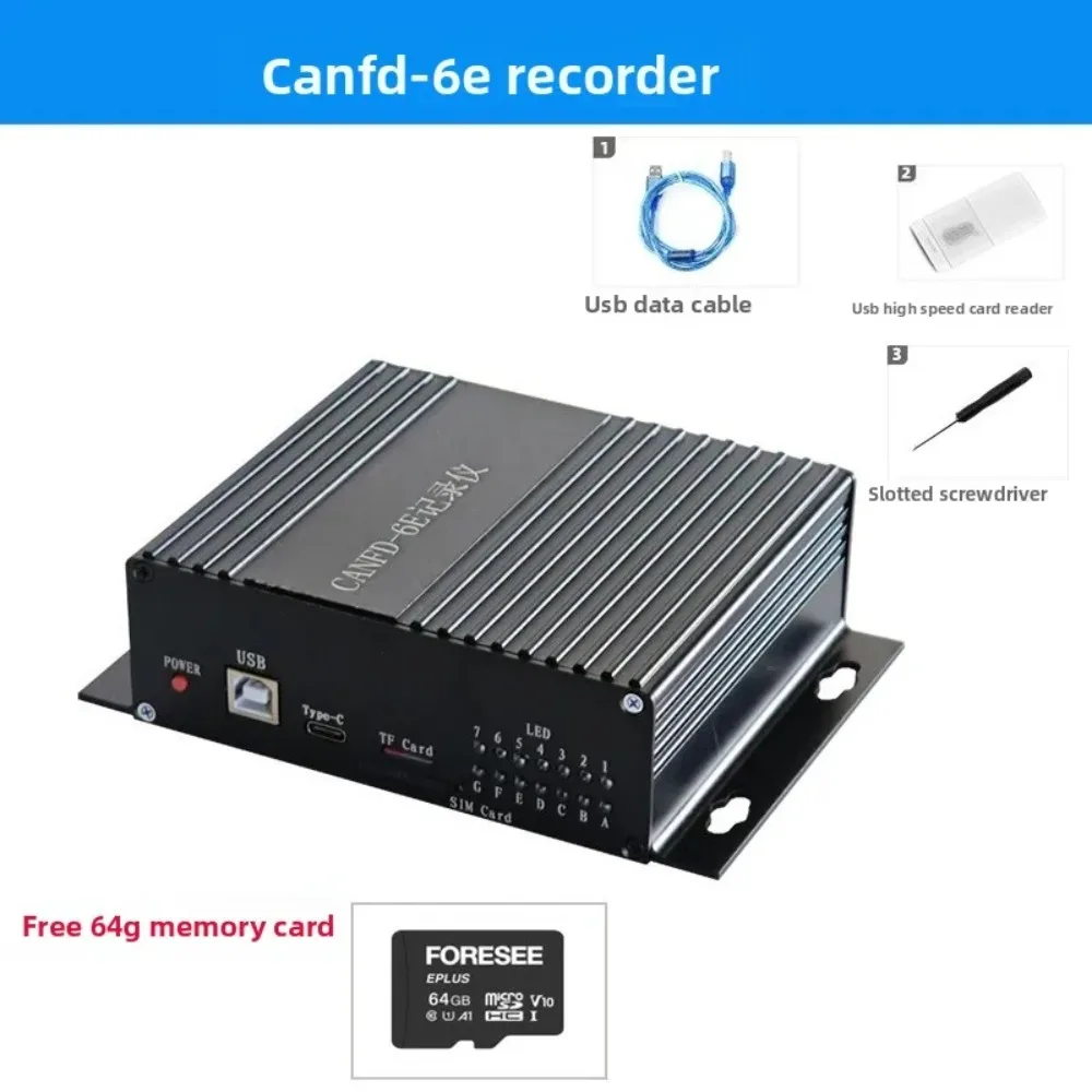 CAN FD Bus Data Recorder Offline Record Playback Relay Real-Time TF Card Storage CAN Data Logger