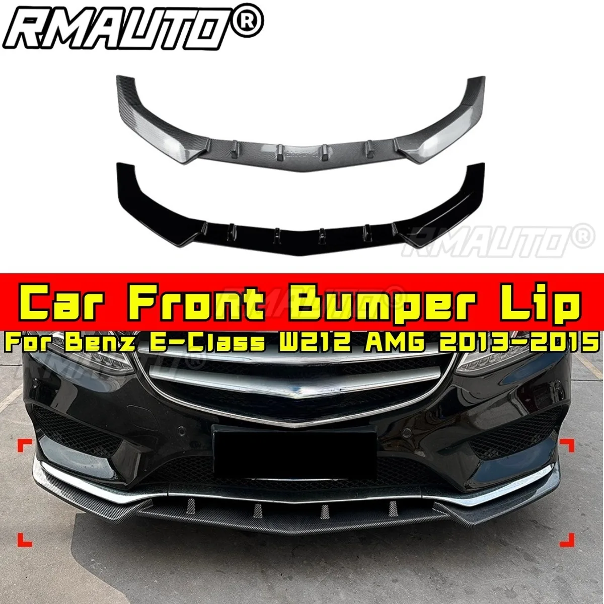 

Car Front Bumper Lip Splitter Diffuser Spoiler Exterior Part For Benz E-Class W212 AMG 2013-2015 Apron Body Kit