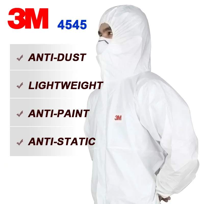 3M 4545  Protective Clothing Anti Particulate and Static Liquid Spray Pesticide Paint Household Cleaning Clothing Type 5/6