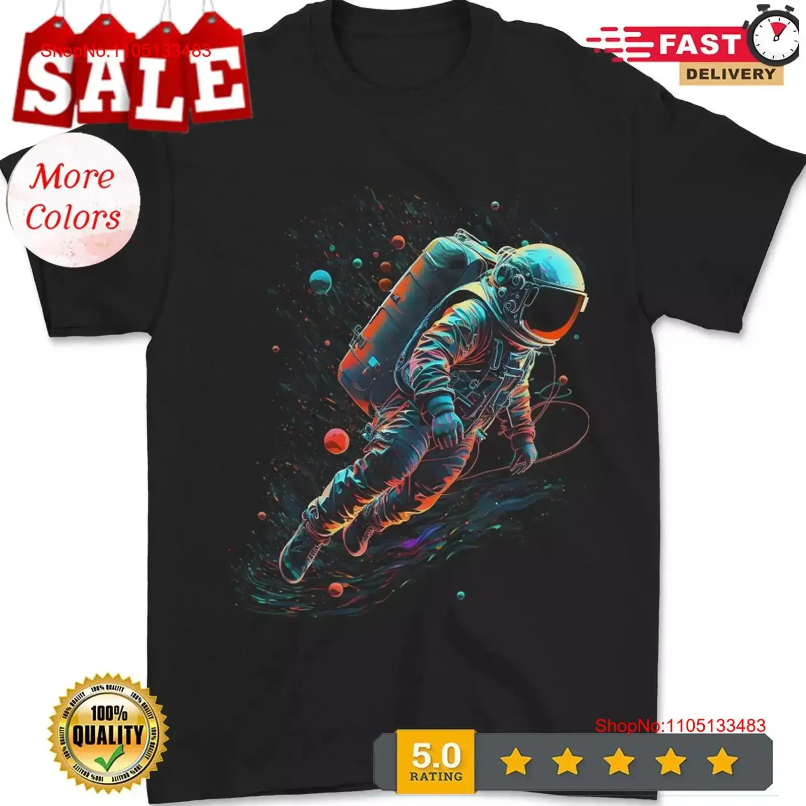 

An Astronaut in Outer Space Man Mens T Shirt vintage Washed Unisex Comfortable homme Breathable fashion Top For Everyday Wear