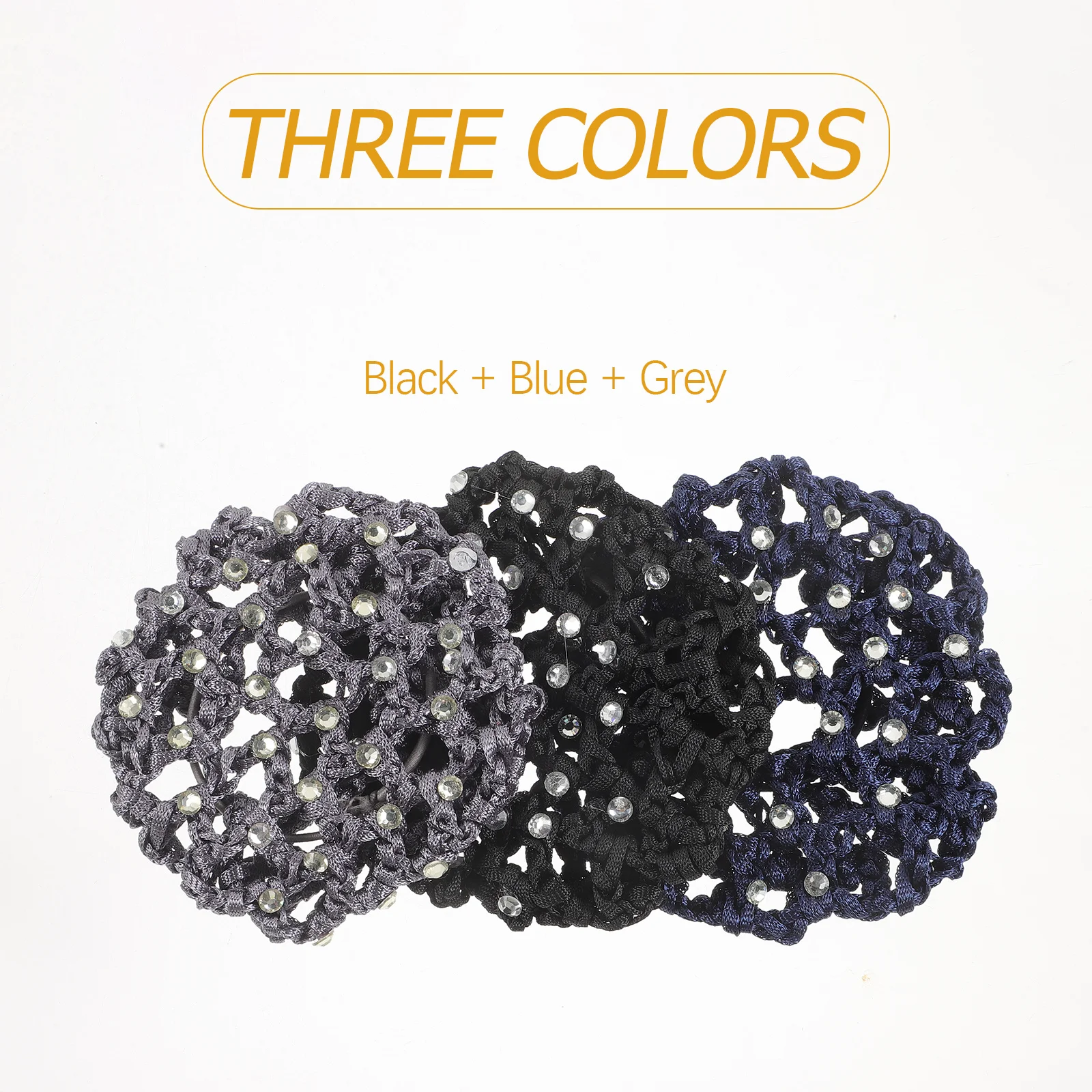 

Набор из 6 сеток для причесок: эластичные сетки с камнями для пучков, свадебные и балетные сетки для волос, женские сетки для формальных и повседневных образов