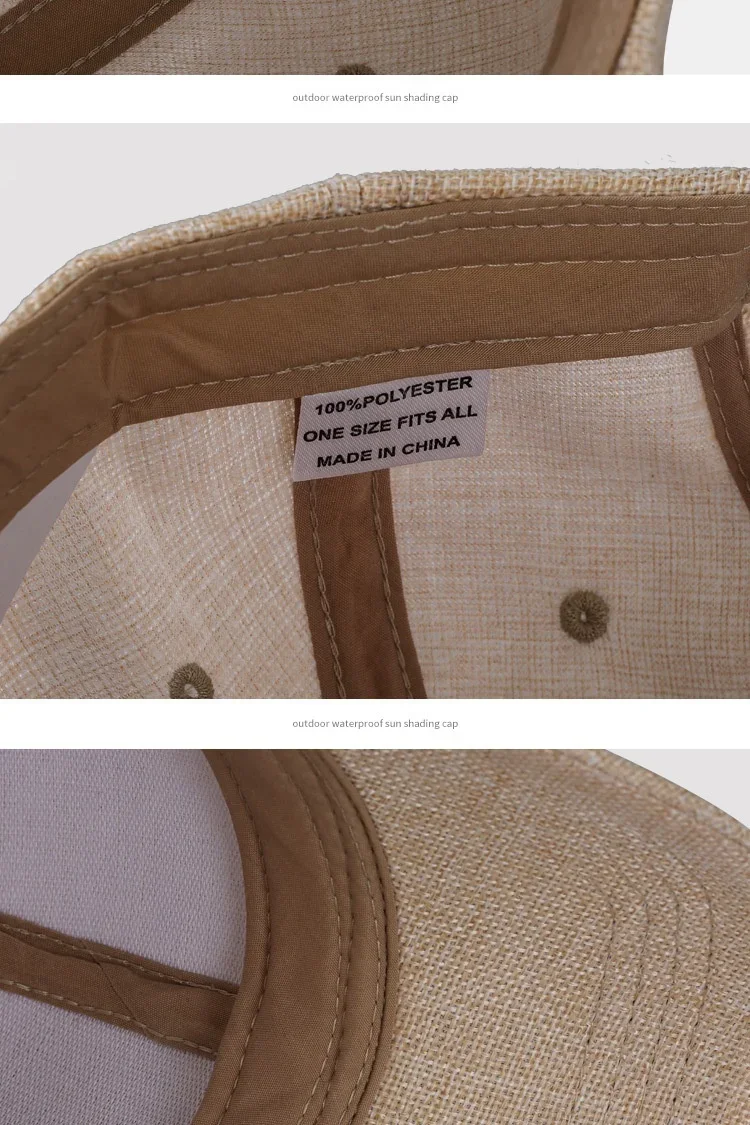 Overs ize xxl Faux Leinen Männer Frauen Baseball kappe atmungsaktiv gewebte große Papa Hut strukturierte Sport kappe für großen Kopf 56-59cm 60-65cm – Detail 9