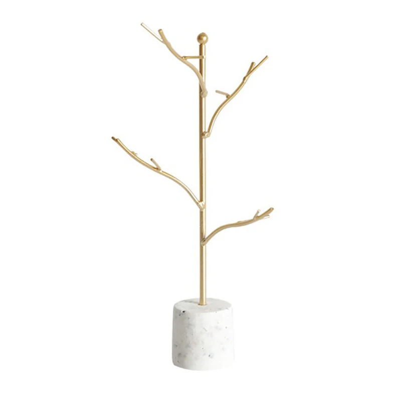 Rak Penyimpanan Perhiasan ABQR, Tempat Anting Kalung Gelang Cincin, Rak Organizer Perhiasan, Penyangga dengan Alas Bulat