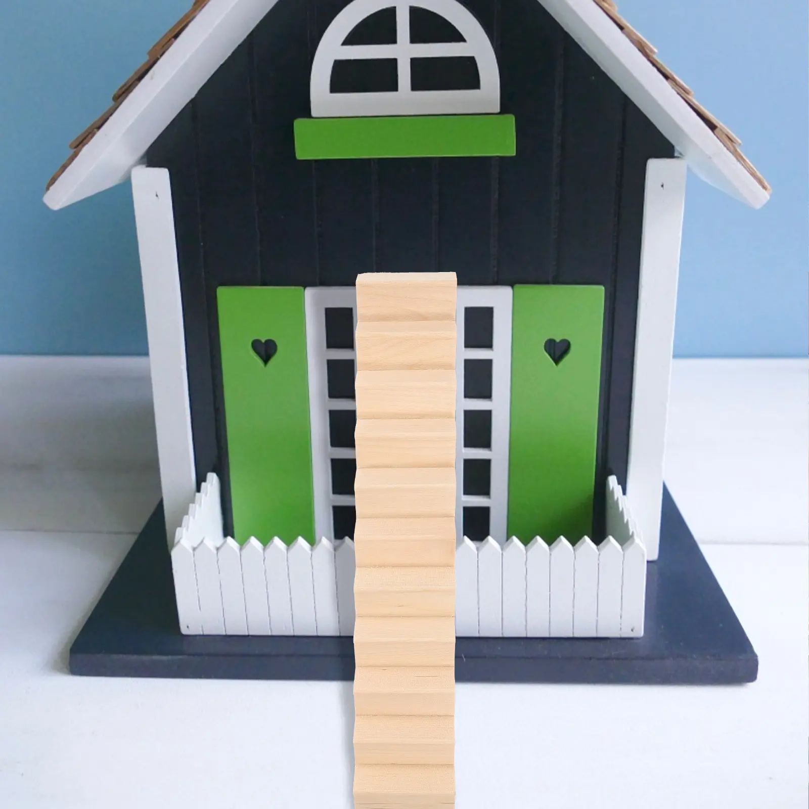 

1Pcs Mini House Staircase Durable Wooden Stairs Handcrafted Unfinished DIY 1:12 Scale Miniature Accessory Mini House Furniture