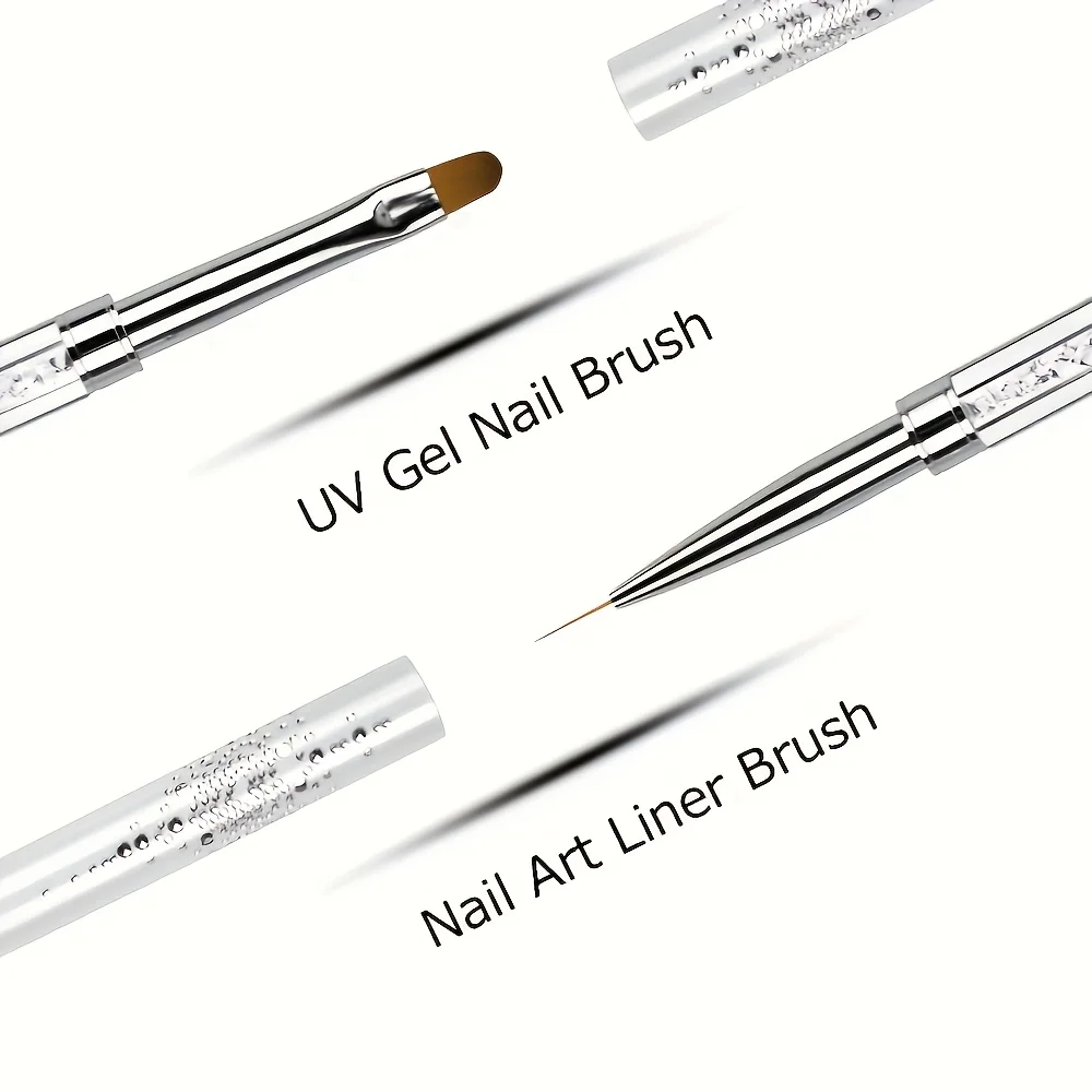 1 Stück doppelseitiger Nagelkunstpinsel, geruchloses Gel- und Nageldesign-Werkzeug, 2-in-1-Polymer-Gelpinsel und -Applikator für schnelle Nagelverlängerung – Detail 7