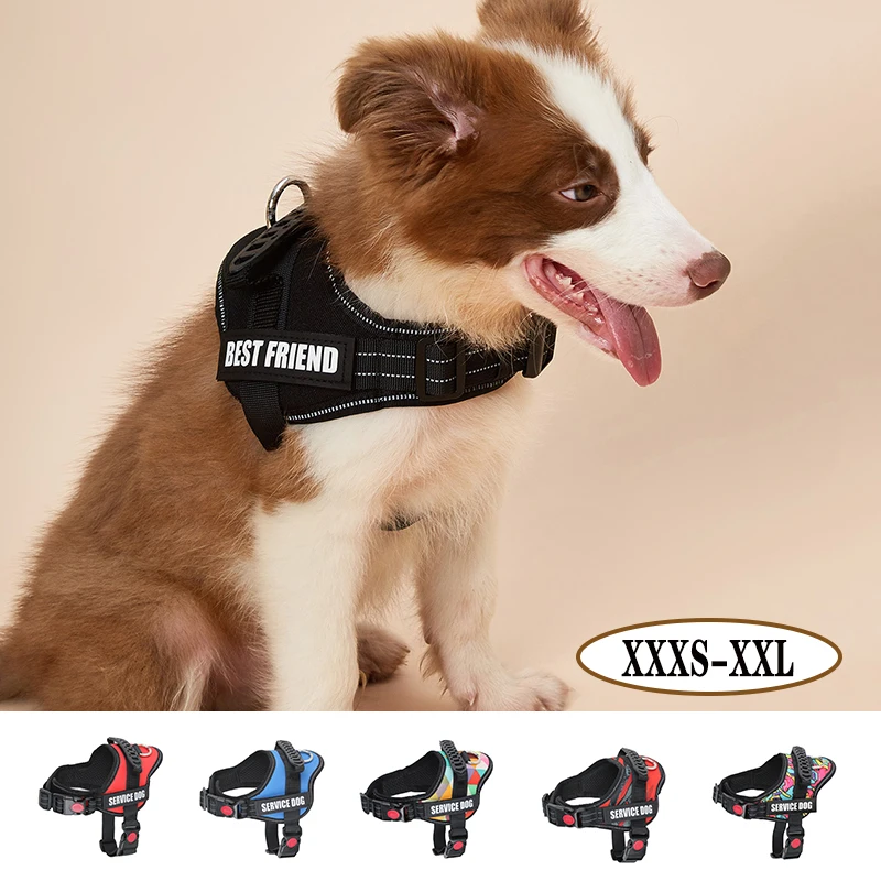 Small And medium Dog Harness Vest Custom patches Multicolor Print Puppy Harness Outdoor Training Walking Dog Harness Pet Harness