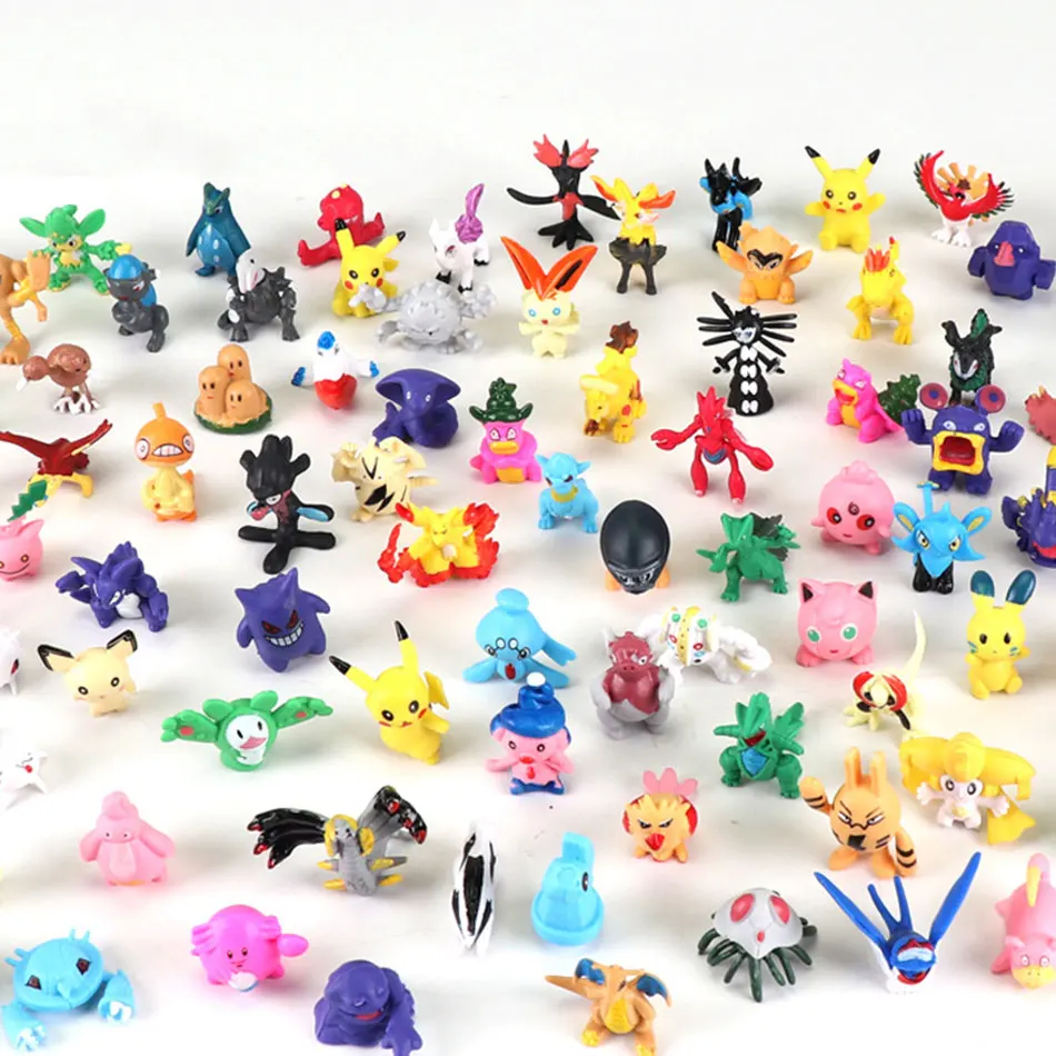 24-144Pcs Different Style Pokemon Anime Figure Pikachu Action Model 2-3CM Not Repeating Mini Model Doll Toy Kids Christmas Gifts