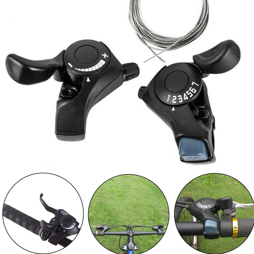 

3/6/7 Speed Bicycle Shifter Brake MTB Mountain Road Bike Riding Disc Brake Levers with Shift Cable Thumb Gear Shift Lever Set