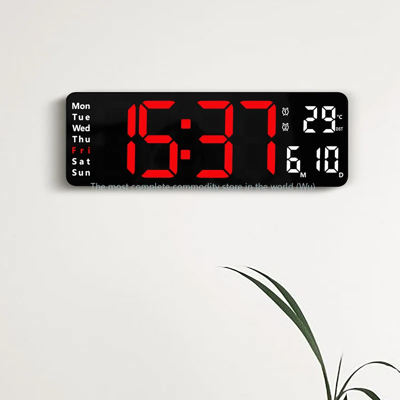 

13-Inch simple sitting and hanging dual-purpose living room clock large font electronic clock multiple sets of alarm clocks