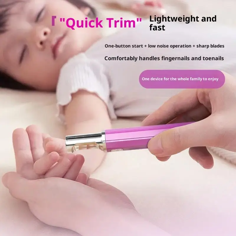 ماكينة تشذيب أظافر كهربائية قابلة لإعادة الشحن عبر USB، آمنة للأطفال والكبار والسفر المنزلي واستخدام العناية الشخصية الأساسية