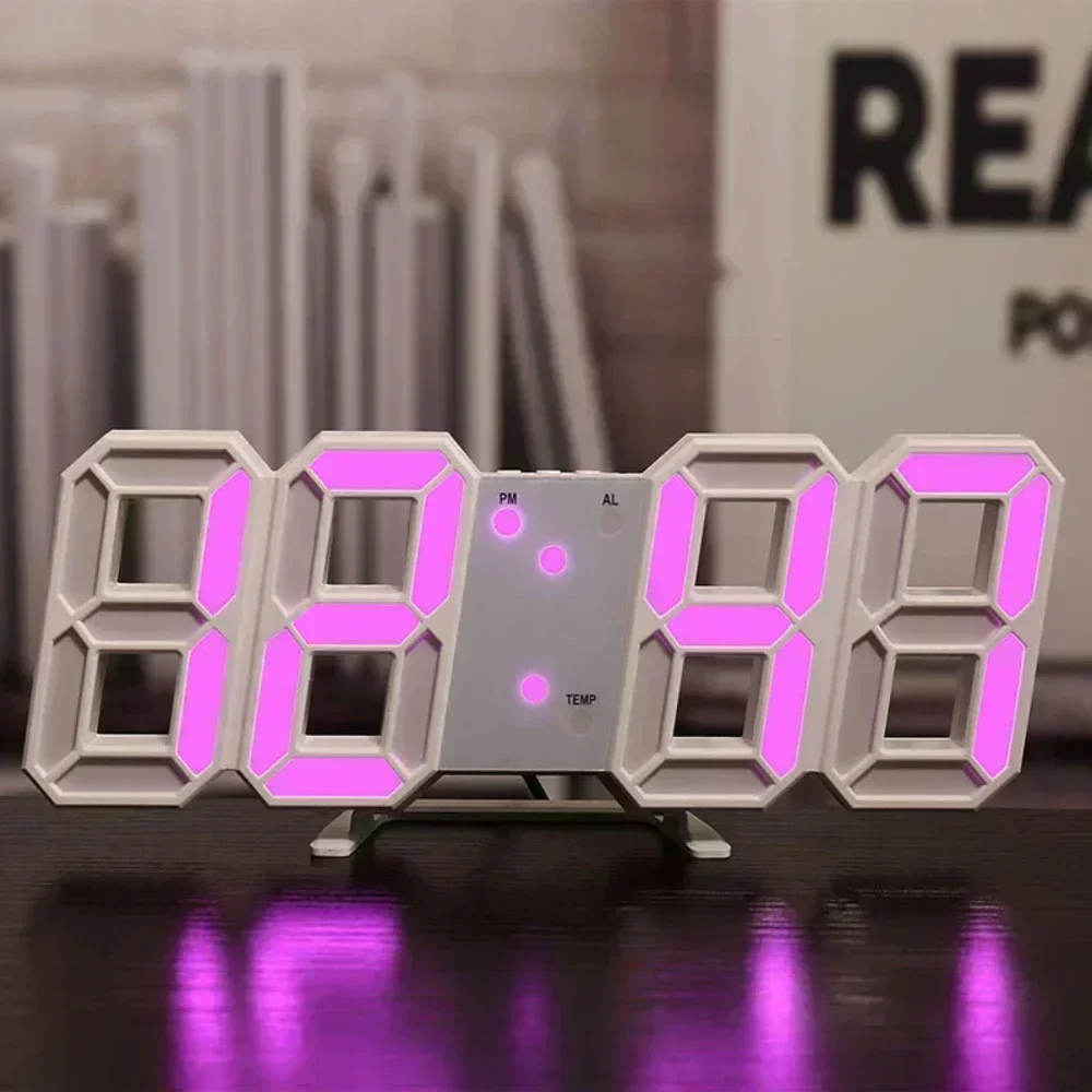 Dekoration Wecker Hängende Wanduhr Innenuhren Zimmeruhren Nacht Große LED 3D Digital Licht Dekor Garten