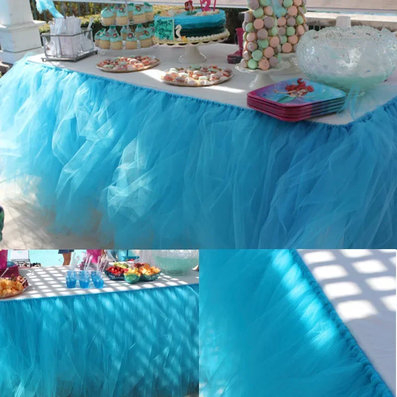 

Birthday Skirts for Tables Decoration Table Skirt Tulle Baby Shower Wed Banquet Party Table Skirting Event Table Decoration