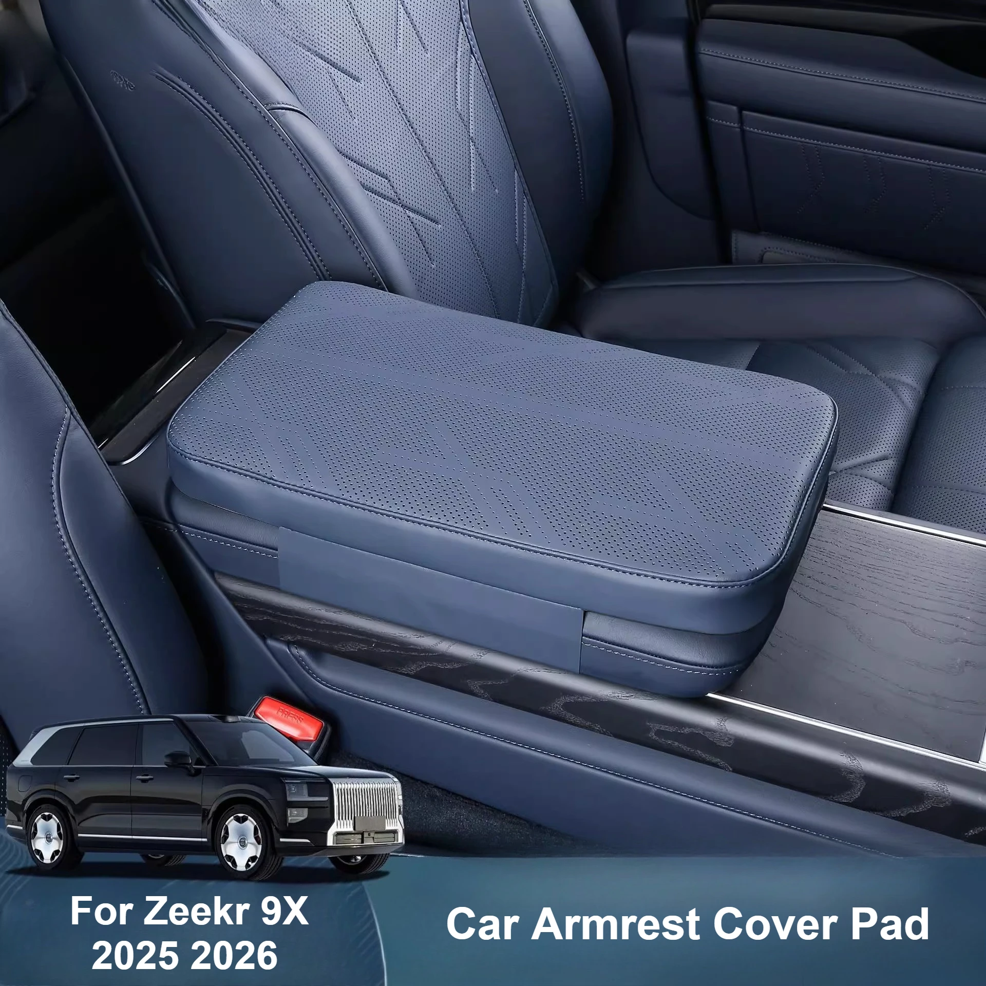 

For Zeekr 9X 2025 2026 Car Amrest Box Cover Heighten Pad Leather Anti-scratch Center Console Arm Rest Cushion Accessories