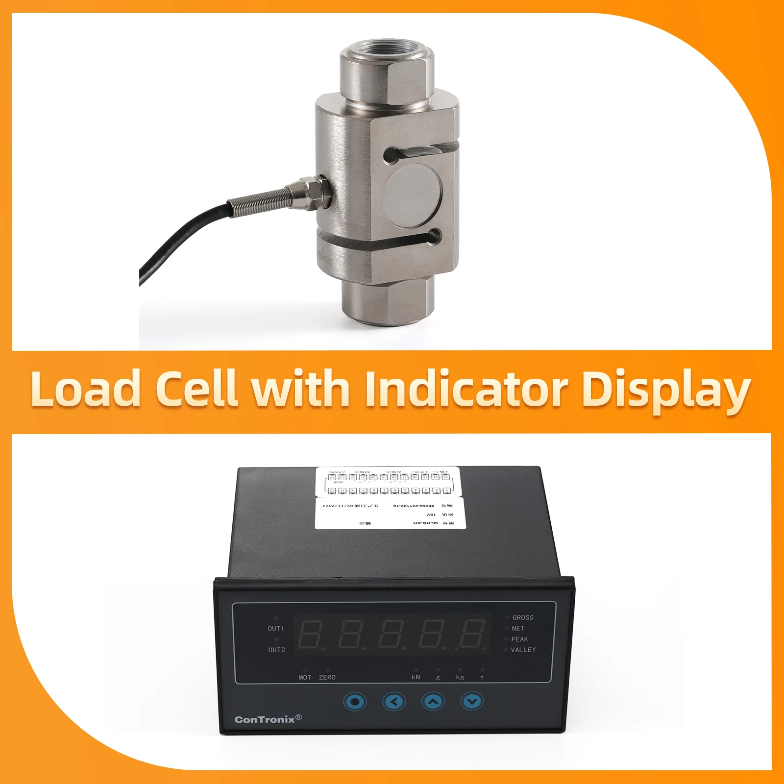 

S Type Load Cell Sensor with Indicator Display Test Tension Compression Force Weight Pressure Sensor 200KG 300KG 500KG 700KG 1T