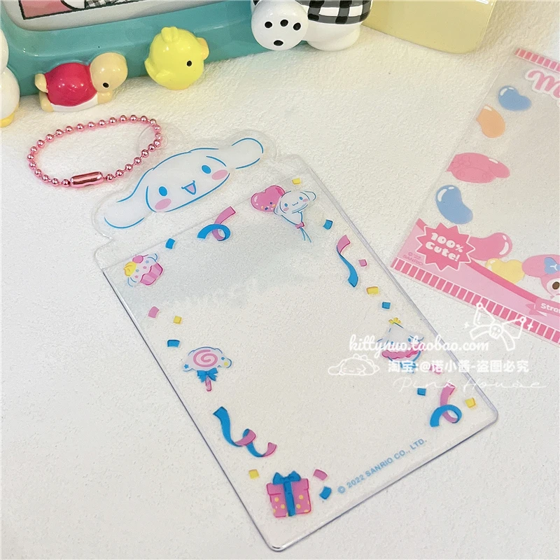 Sanrios Transparent Card Cover Anime Kuromi Melody Cinnamoroll Kpop Photocard Holder Kawaii Id Cards Note Bus Card Storage Bags