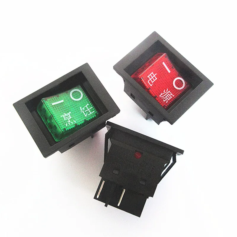 4-pin power switch with light suitable for electric heaters/heaters/ovens/mahjong tables/electric ovens and other electrical app