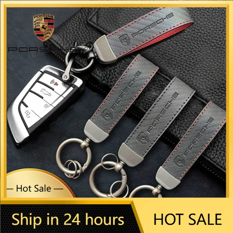 

Наклейка на автомобиль Porsche из карбонового волокна и кожи, брелок для ключей, подвеска-антипотеряшка для Porsche Panamera, Cayenne, Taycan