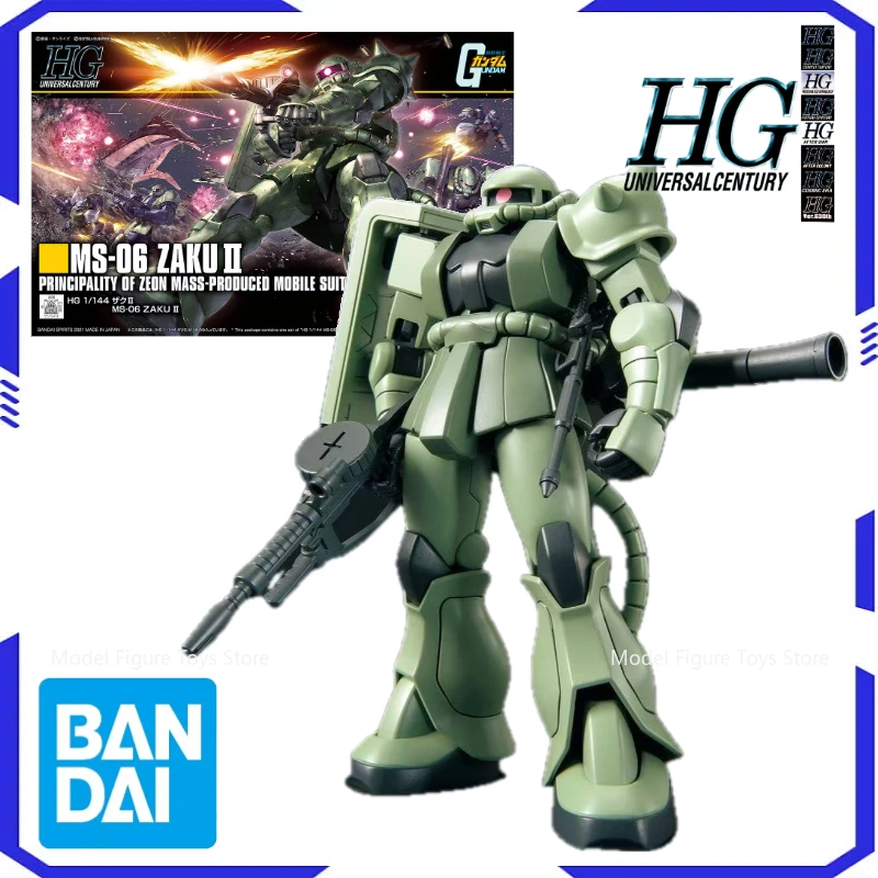 Bandai Genuine 1/3144 HG MS-06-Zaku Модель Комплект Аниме Воин Компонентная Модель Аниме Экшн Персонаж Кукла Игрушка Подарок Мальчику