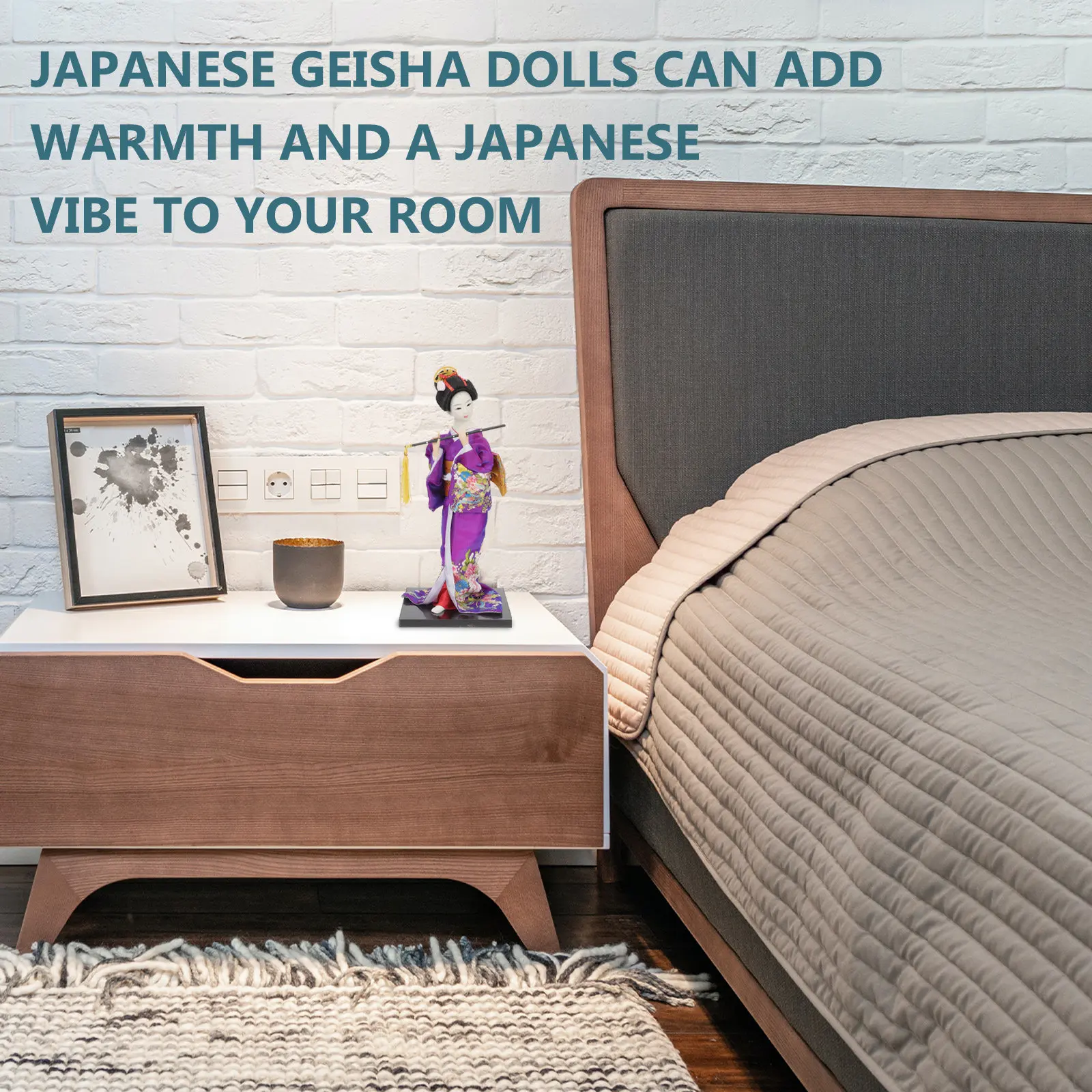 

Японская статуэтка гейши в стиле кимоно, маленькая настольная декоративная фигурка для дома и офиса, традиционное японское ремесло, украшение в стиле гейши