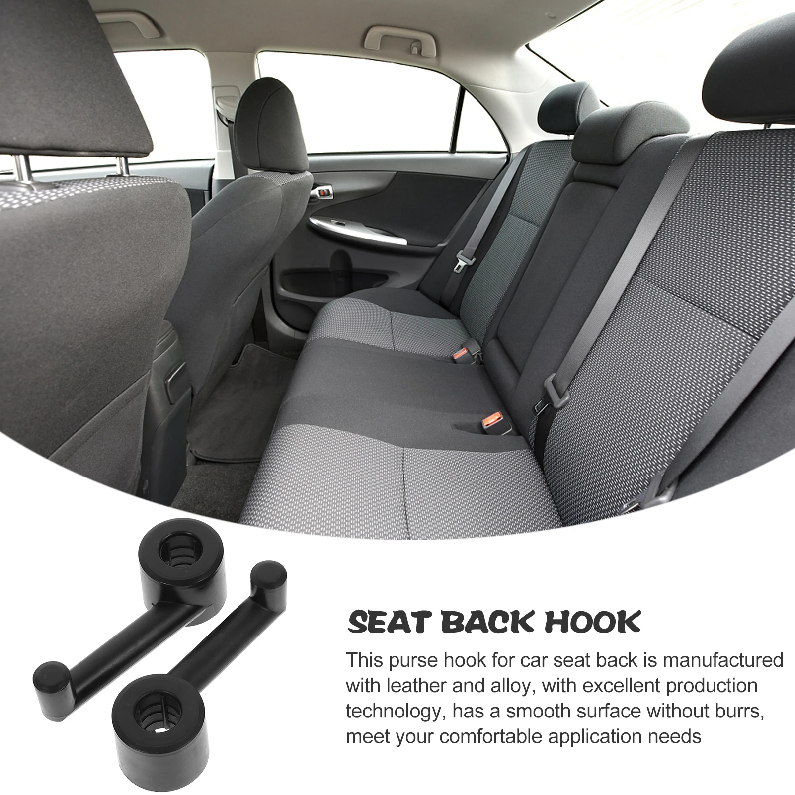 

2Pcs Car Headrest Hooks ABS Strong Vehicle Back Seat Hooks Multipurpose Car Storage Hook for Purse Bags Vehicle Headrest Hook