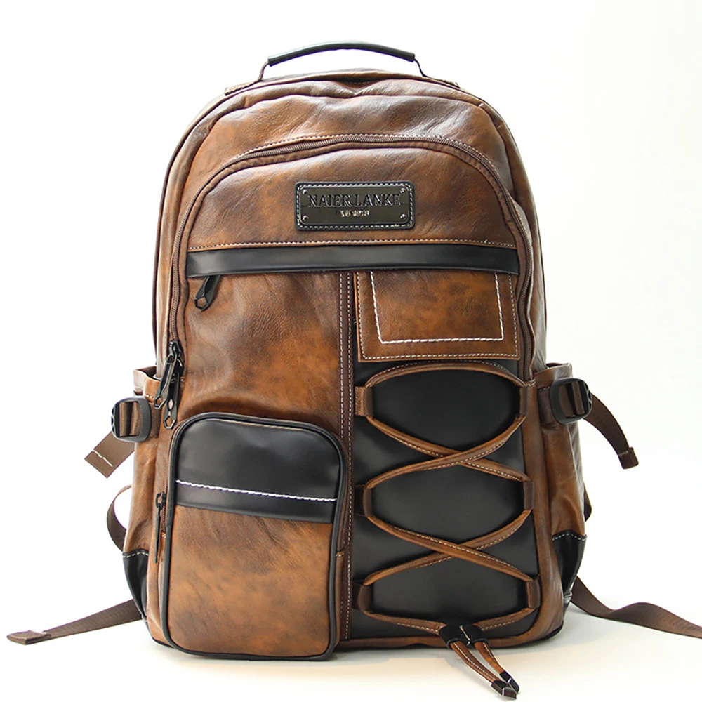 backpack-bags-men-pu-brown-patchwork-black-large-capacity-double-root-burden-reduction-travel-crossbody-bag