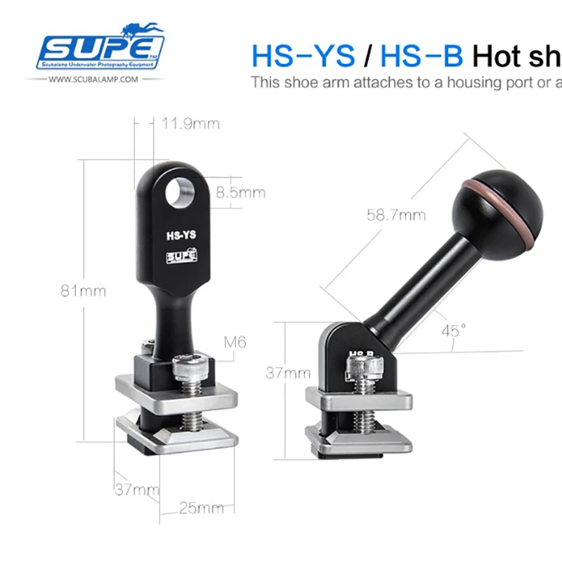 

Supe Scubalamp Hot Cold Hot Shoe Adapter Ball Ys Adaptor Mount Base Connector Tg6 5 Camera Housing Scuba Diving Case High Boots