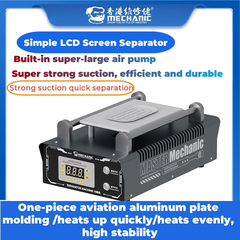 Mechanic LCD Screen Separator Machine Temperature Range 50-130 °C for 10.5inches Tablet Android IPhone Screen Separation Repair