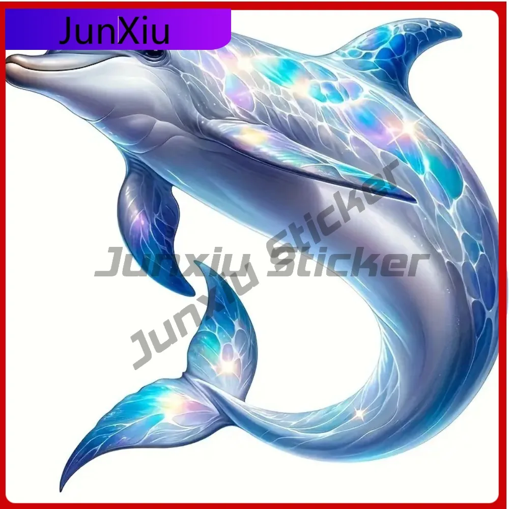 Set Of 3 Moonlight Dolphin 4-in-1 Vinyl Decals Ideal For S Water Bottles And More Sturdy Stickers Perf Cute Car Laptop Window