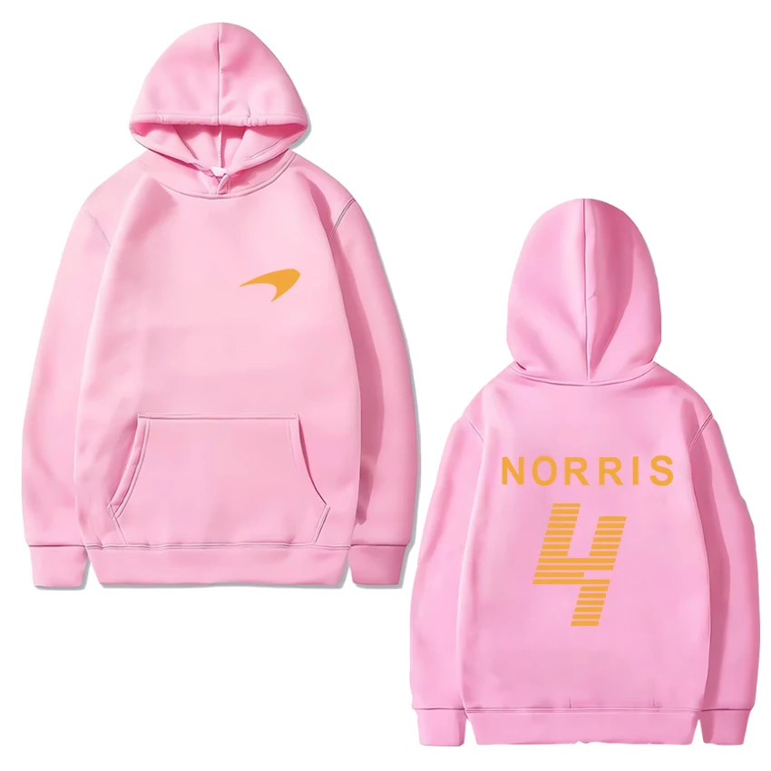 Hot koop Lando Norris Racing Driver dubbelzijdig print sweatshirt heren dames oversized hoodie unisex fleece truien met lange mouwen